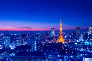 Selbstklebende Fototapeten Tokyo Tower, Tokio, Japan © somchaij