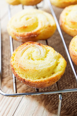 Sweet bread rolls with cottage cheese filling