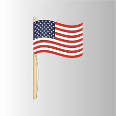 Fototapeta premium vector illustration US flag on a gray background