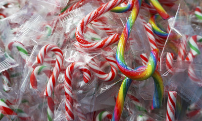 Colorful mix candy canes