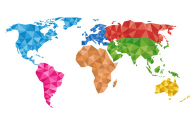 Colorful Geometric World Map