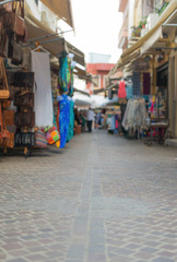 Fototapeta na wymiar Traditional mediterranean street with goods.