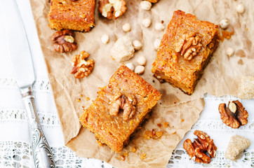 chickpeas walnuts blondies