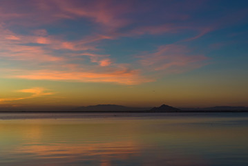 Fototapeta na wymiar Sunset on Mediterranean Sea. Spain.