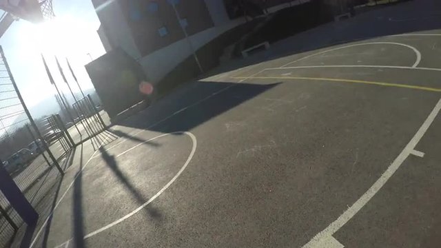 Shooting basketball POV 