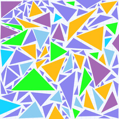 Fototapeta na wymiar Abstract vector seamless pattern with various multicolored triangles