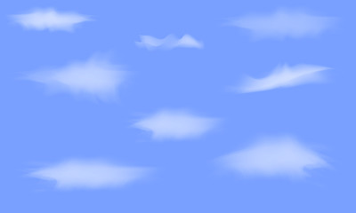 Set of transparent different clouds. Vector.