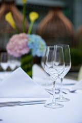 Wedding table set up