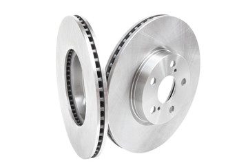 brake discs on a white background. car parts