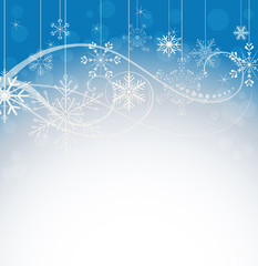 abstract snowflakes line art winter background