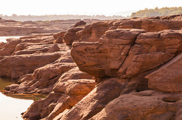 Sam-Pan-Bok Grand Canyon , Amazing of rock hole stone in Mekong
