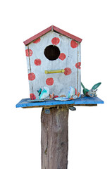 Bird house isolated on white background