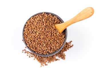 Buckwheat groats in a bowl