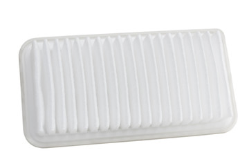 Flat engine air filter on a white background