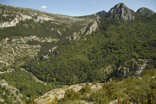 Mountainous landscape in Castellane. France
