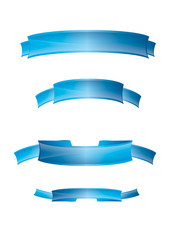 Blue ribbon set isolated on white background