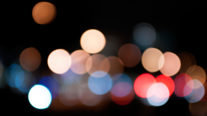City night light blur bokeh, defocused background