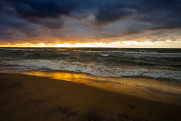 Sunset on Baltic sea