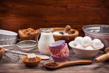Baking utensils and ingredients