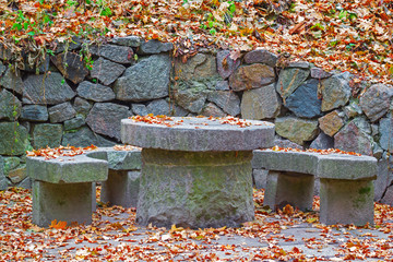 Granite round table