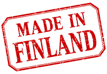 Finland - made in red vintage isolated label