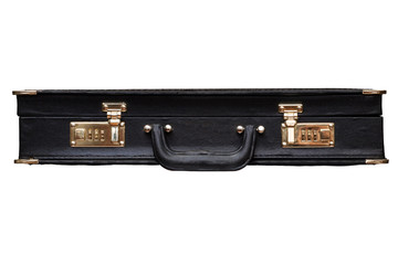 Black briefcase isolated on white background