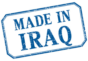 Iraq - made in blue vintage isolated label