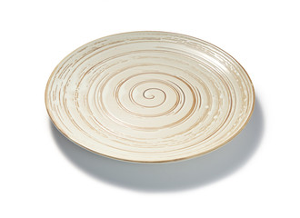 Fototapeta na wymiar spiral pattern plate on white background