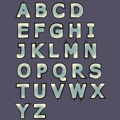 Hand drawn Handmade alphabet handwritting abc vector font.