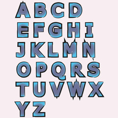 Hand drawn Handmade alphabet handwritting abc vector font.