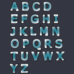 Hand drawn Handmade alphabet handwritting abc vector font.