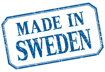 Sweden - made in blue vintage isolated label