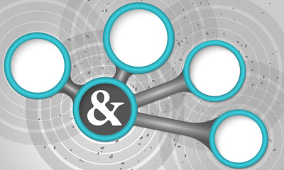 Obraz premium Vector circular text boxes for your text and ampersand