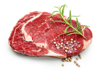 fresh raw beef steak with spices