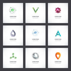 Set of modern stylized business cards