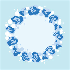 Vector wreath with flowers