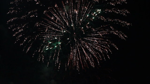 Fireworks in the night sky. Happy New Year.