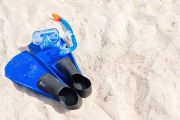 Snorkeling equipment on sand