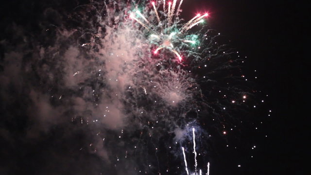 Fireworks in the night sky. Happy New Year.
