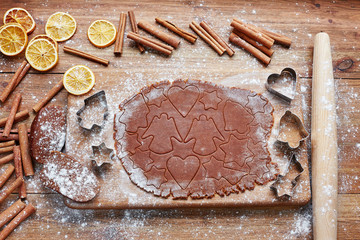 Baking Christmas gingerbread cookies