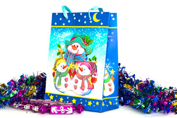 Bright gift bags isolated 