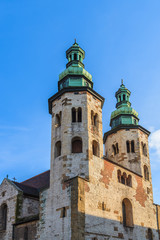 Fototapeta premium Saint Andrew (Andrzeja) church towers in Krakow city, Poland