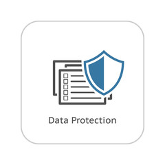 Data Protection Icon. Flat Design.