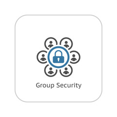 Group Security Icon. Flat Design.