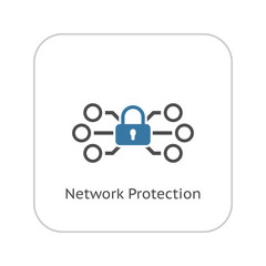 Network Protection Icon. Flat Design.