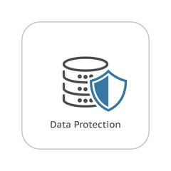 Data Protection Icon. Flat Design.