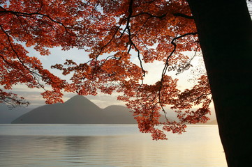湖の紅葉