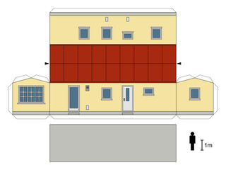 Paper model of a mobilhome, not a real construction, vector illustration