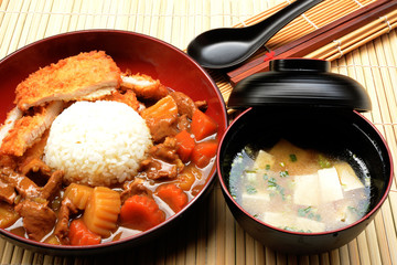 japanese food fry pork curry