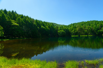 Mishaka Pond in Nagano, Japan